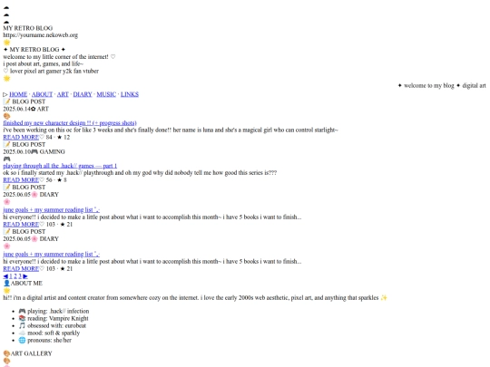retro-blog-index screenshot