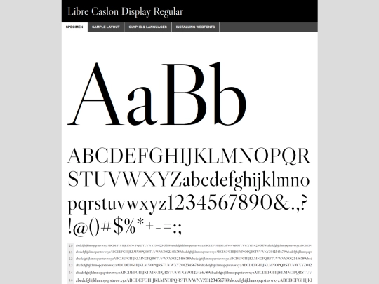 libre/librecaslondisplay-regular-demo screenshot