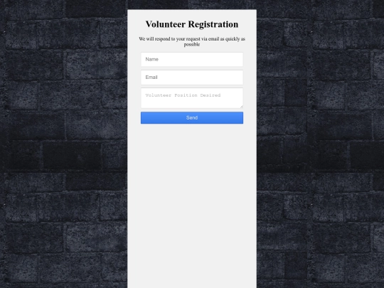 Volunteer Registration screenshot