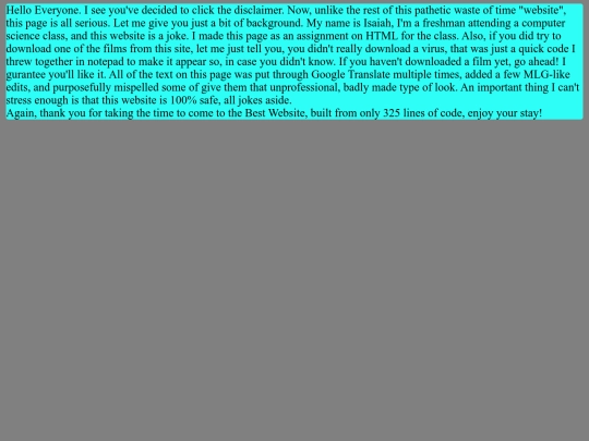 disclaimer screenshot
