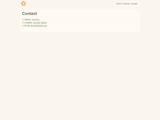 pages/contact screenshot