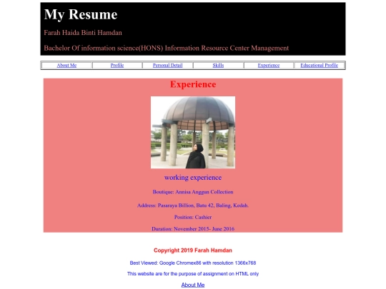 experiencefarah screenshot