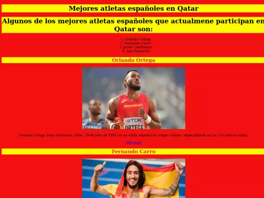 Trabjajo atletas screenshot