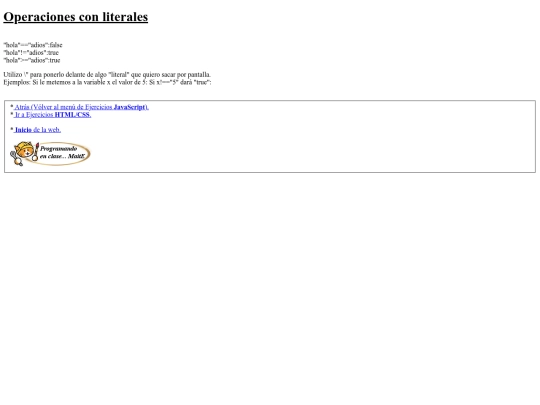 carpetaauxiliar/javascript/19operacionesconliterales screenshot