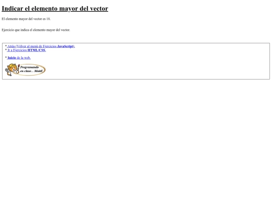 carpetaauxiliar/javascript/75elementoMayorVector screenshot