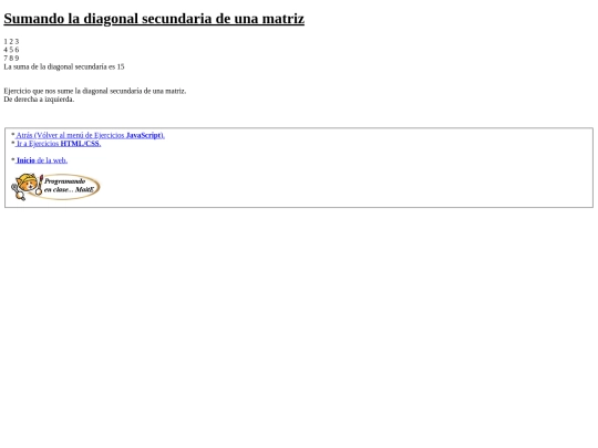 carpetaauxiliar/javascript/96sumaDiagSecundariaMatriz screenshot