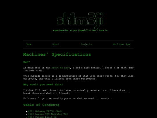 specs screenshot