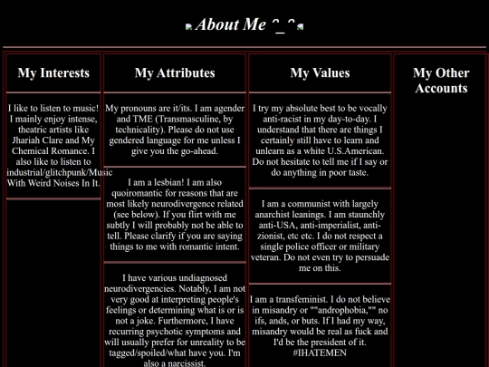 aboutme screenshot