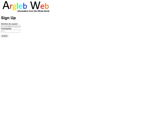 arglebweb/signup screenshot