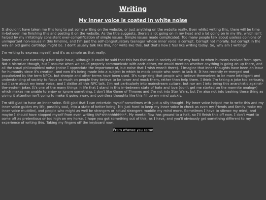 writing screenshot