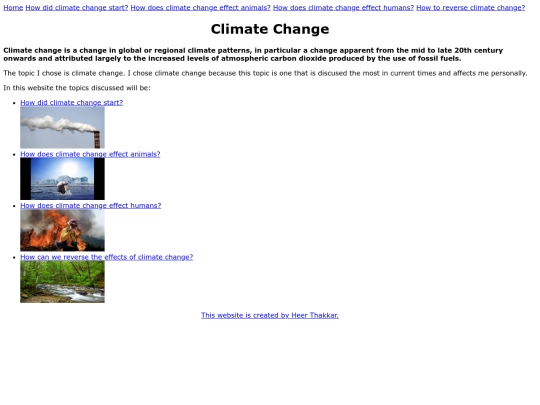 Climate Change/homepage screenshot