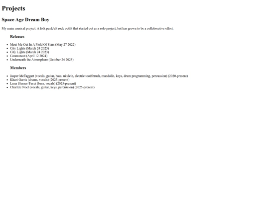 projects screenshot