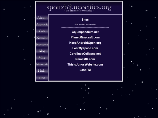 sites screenshot