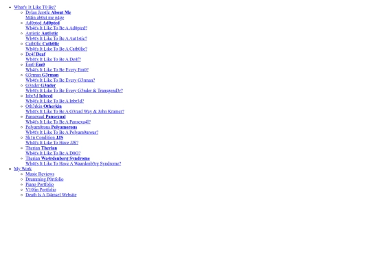Dylan's Website/sidebar screenshot
