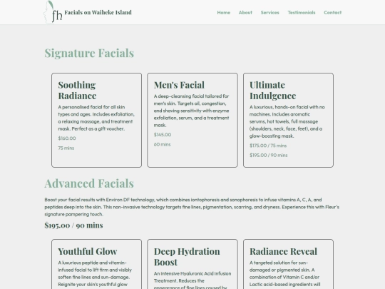 facials screenshot