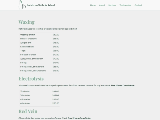 waxing screenshot