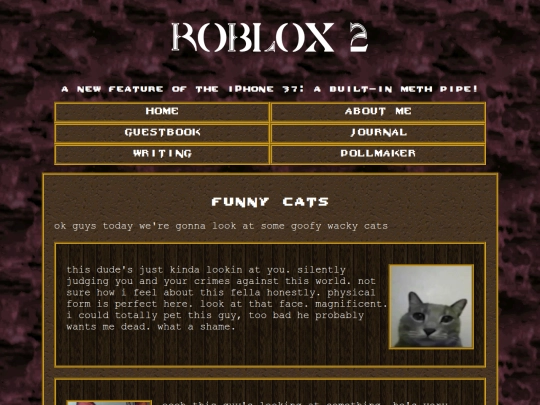 pages/writing/cats screenshot