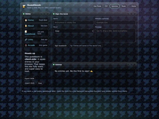 guestbook screenshot