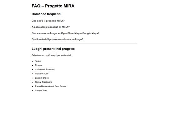 ESERCIZI/faq screenshot