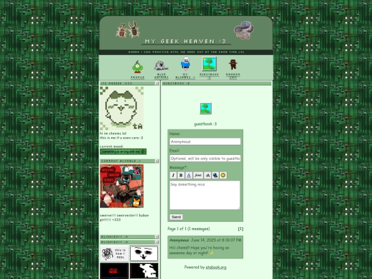 guestbook screenshot