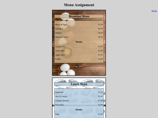 Documents/RestaurantMenu/RestaurantMenu screenshot
