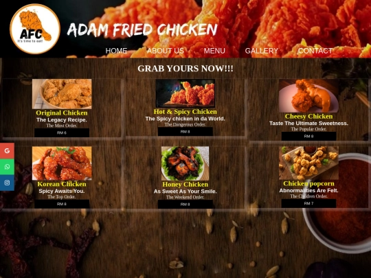 menu screenshot