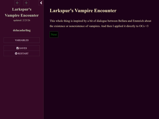 mygames/LarkspursVampireEncounter screenshot