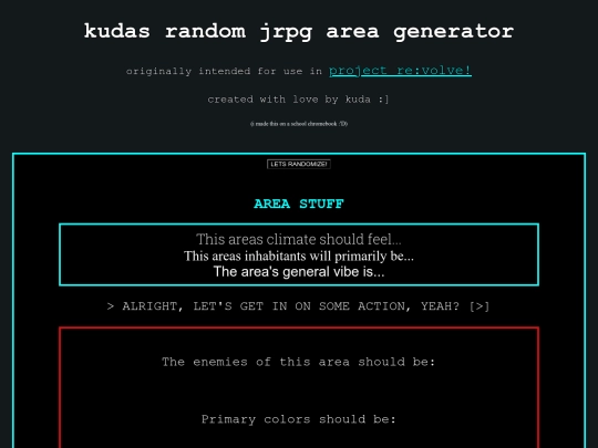 JRPGIdeaGenerator screenshot