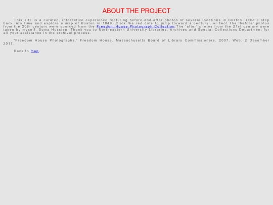 Roxbury/abouttheproject screenshot