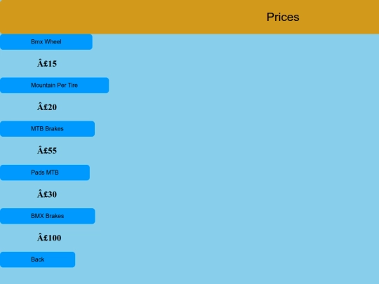 prices screenshot