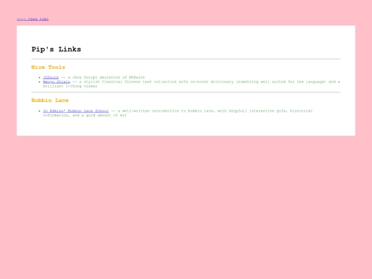 links screenshot