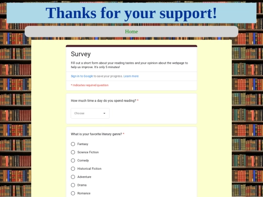 Survey screenshot