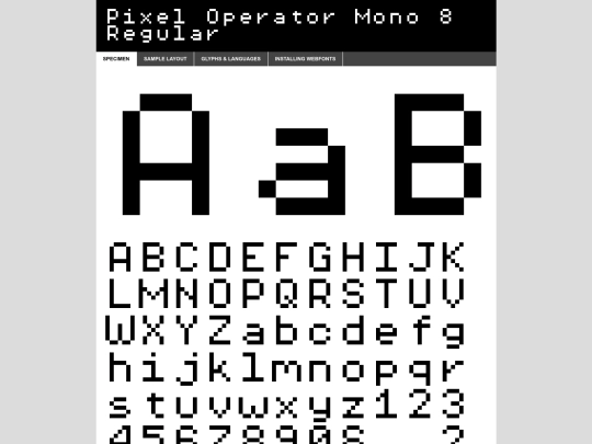 webfontkit-20240909-110242/pixeloperatormono8-demo screenshot