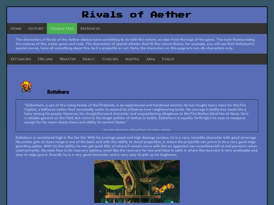 Characters screenshot