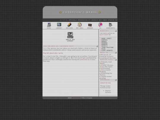 Writings/blogs screenshot