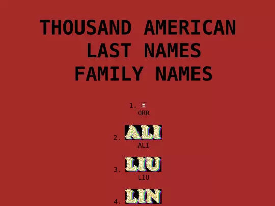 BANNERS/NAMES of PEOPLE/LAST NAMES screenshot