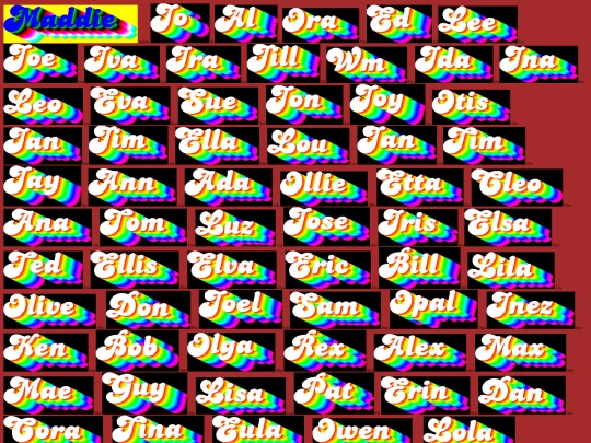 BANNERS/QUAINTANCES/FONTs/BULBOUS-3D-RAINBOW-biglist screenshot