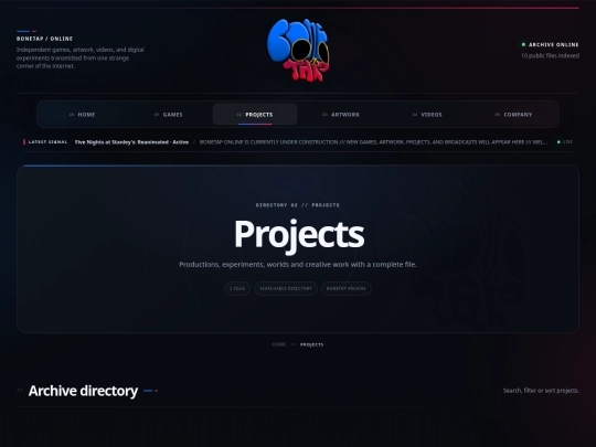 projects screenshot