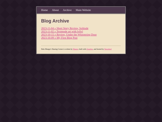 blog/archive screenshot