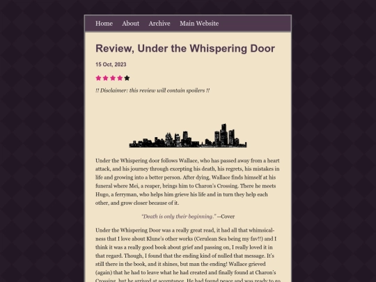 blog/posts/2023-10-15-Review,-Under-the-Whispering-Door screenshot