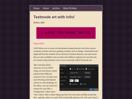 blog/posts/2023-11-02-Textmode-art-with-lvllvl screenshot