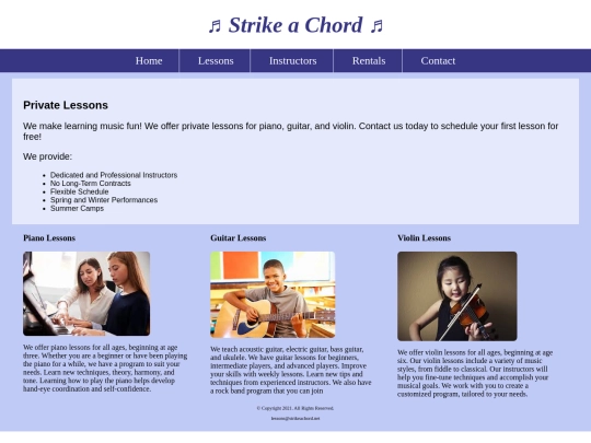 music/lessons screenshot