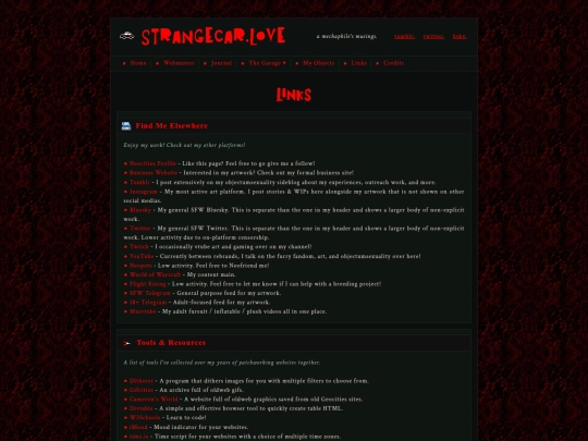 Pages/links screenshot