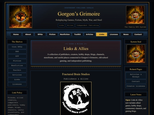 links screenshot