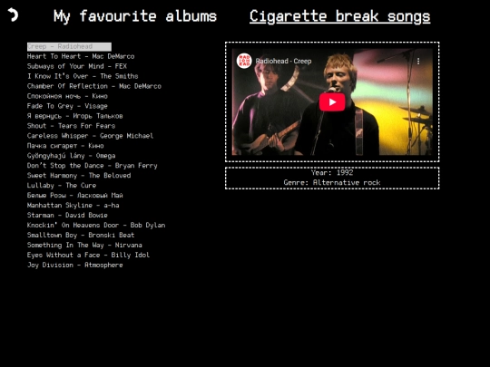 songs screenshot
