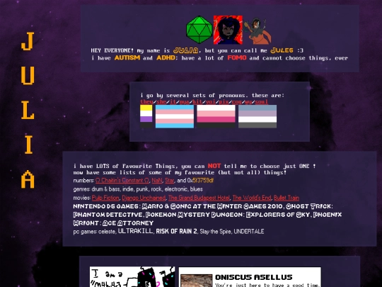 about/me screenshot