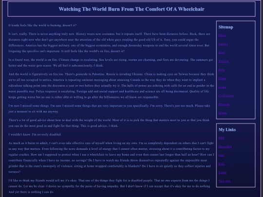 blog/WatchingTheWorldBurnFromTheComfortOfAWheelchair screenshot