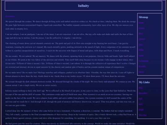 writing/Infinity screenshot