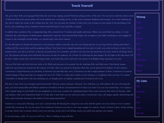 writing/TouchYourself screenshot