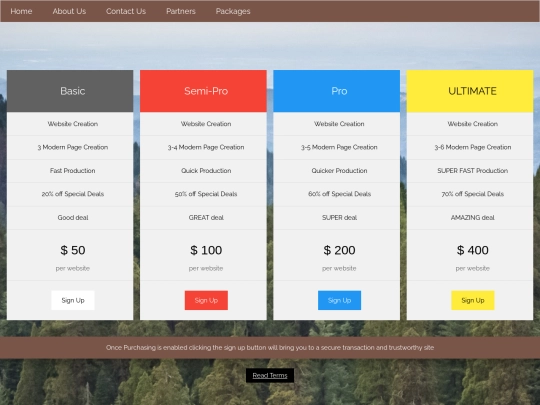packages screenshot